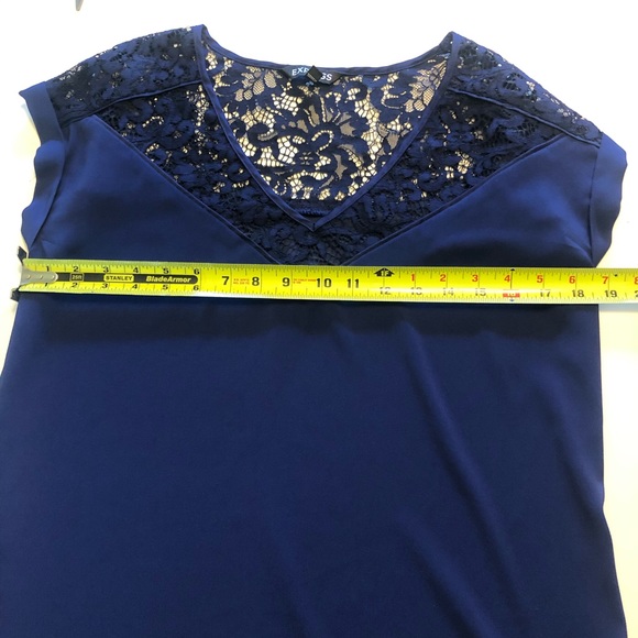 Express Lace Navy Blue Blouse - Picture 3 of 6